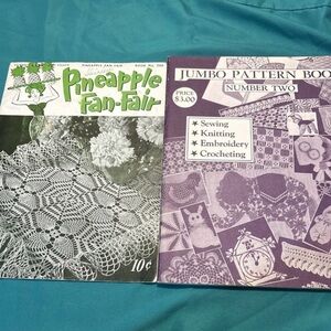 Vintage Set 2Crocheting Books Pineapple fanfare 2nd edition /Jumbo Pattern Book